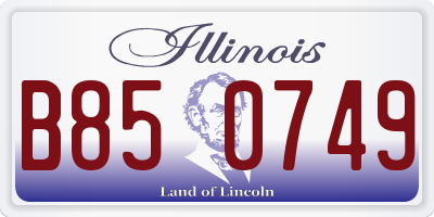 IL license plate B850749
