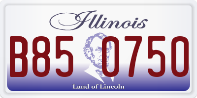 IL license plate B850750