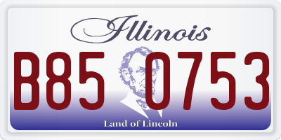 IL license plate B850753