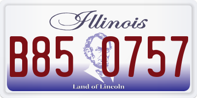 IL license plate B850757