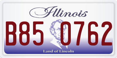 IL license plate B850762