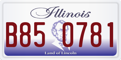 IL license plate B850781
