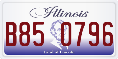 IL license plate B850796
