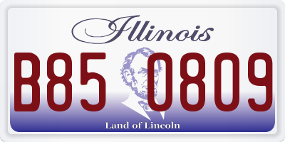 IL license plate B850809