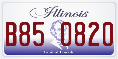 IL license plate B850820