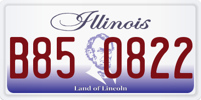 IL license plate B850822
