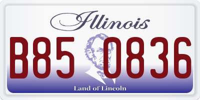 IL license plate B850836