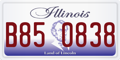 IL license plate B850838