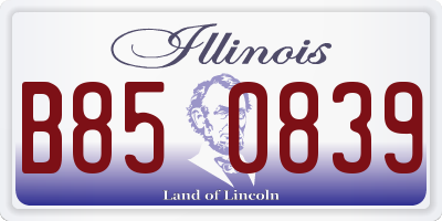 IL license plate B850839