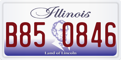 IL license plate B850846