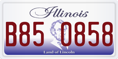 IL license plate B850858