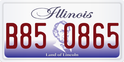 IL license plate B850865