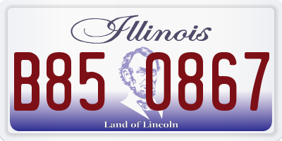 IL license plate B850867