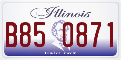 IL license plate B850871