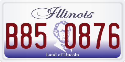 IL license plate B850876