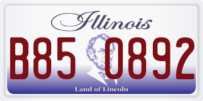 IL license plate B850892
