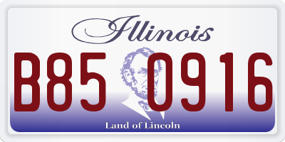 IL license plate B850916