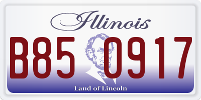 IL license plate B850917