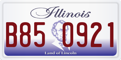 IL license plate B850921