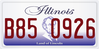 IL license plate B850926