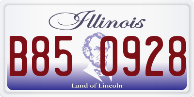 IL license plate B850928