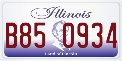 IL license plate B850934