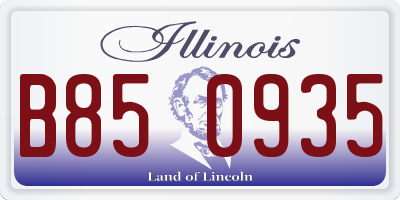 IL license plate B850935