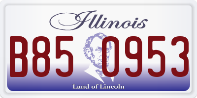 IL license plate B850953