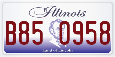 IL license plate B850958