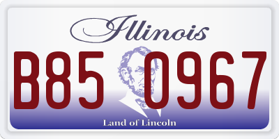 IL license plate B850967