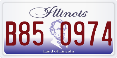IL license plate B850974