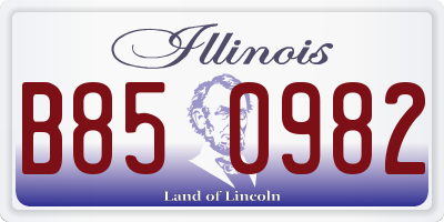 IL license plate B850982
