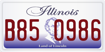 IL license plate B850986