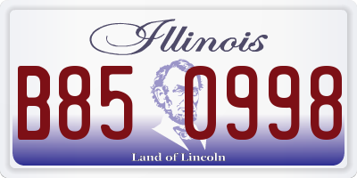 IL license plate B850998