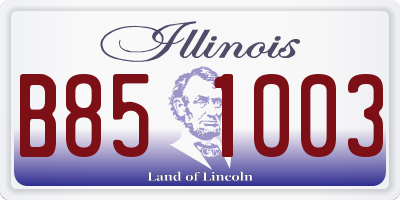 IL license plate B851003