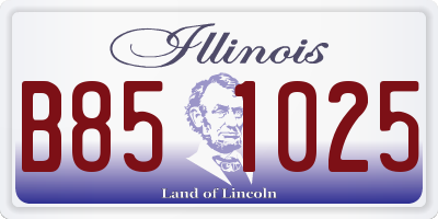 IL license plate B851025