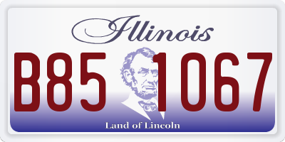 IL license plate B851067