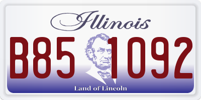 IL license plate B851092