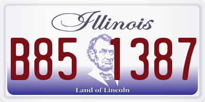 IL license plate B851387
