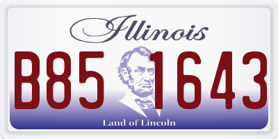 IL license plate B851643
