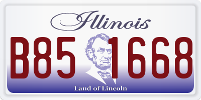 IL license plate B851668