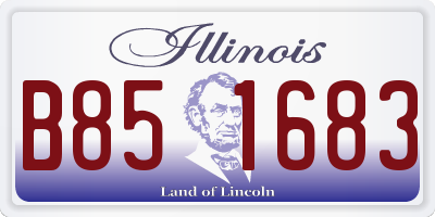 IL license plate B851683
