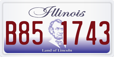 IL license plate B851743