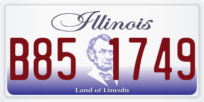 IL license plate B851749