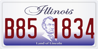 IL license plate B851834
