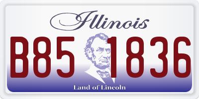 IL license plate B851836
