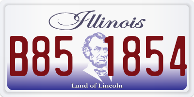 IL license plate B851854