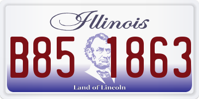 IL license plate B851863