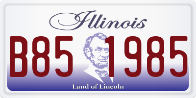 IL license plate B851985