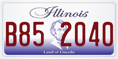 IL license plate B852040